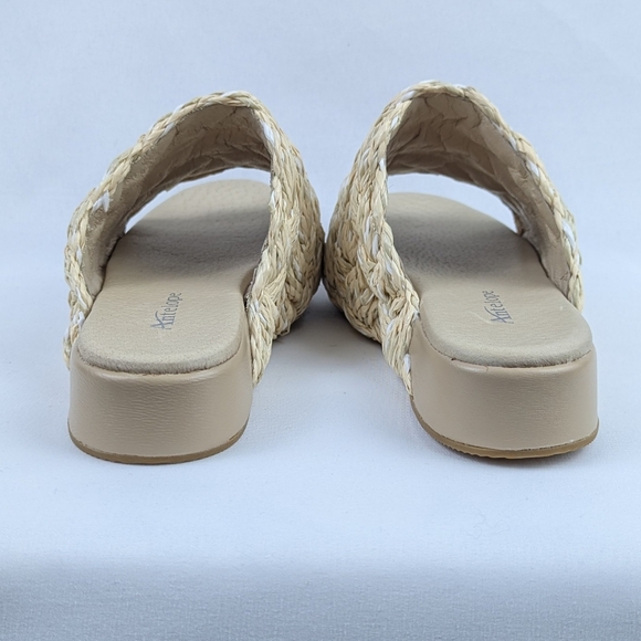 Antelope Bray Raffia Slide Sandal Leather Lining Natural EU39 8-8.5 NWOB - Picture 8 of 14